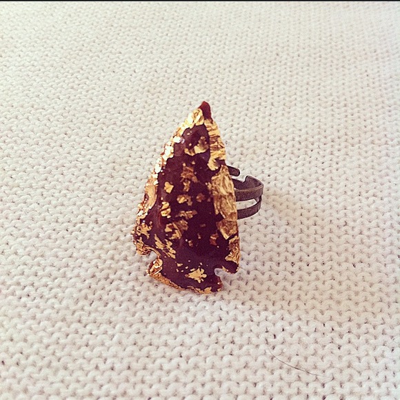 Gold flake arrowhead ring - Picture 2 of 2