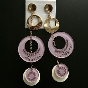 Elegant purple rhinestones earing!