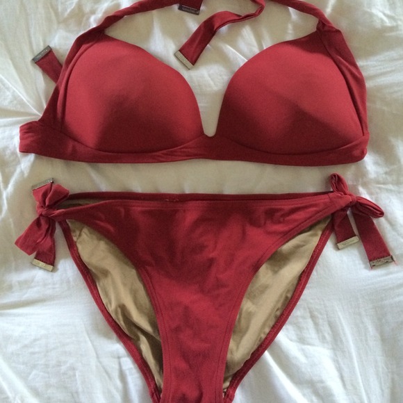Red Calvin Klein bikini