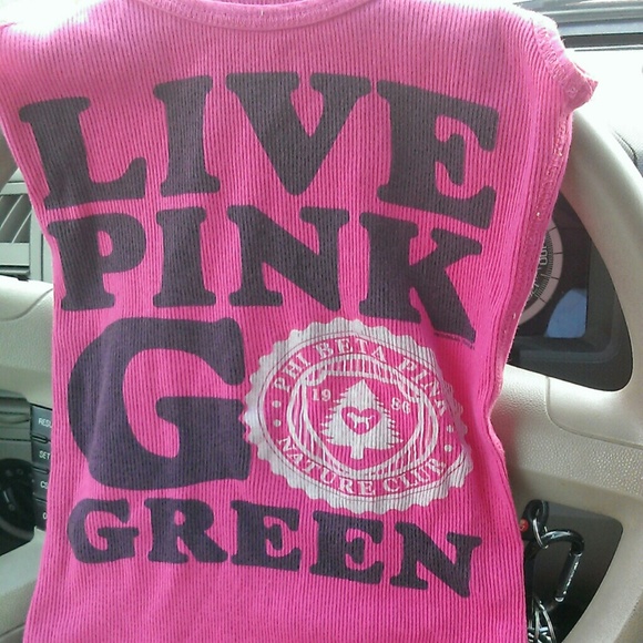 Pink  go green Victoria secret tank top