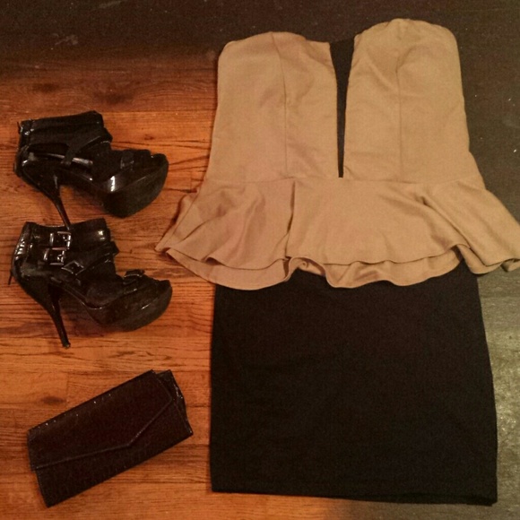 Plus size peplum w/ mesh insert