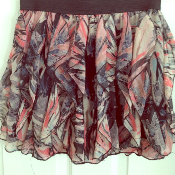 Pink ruffle skirt