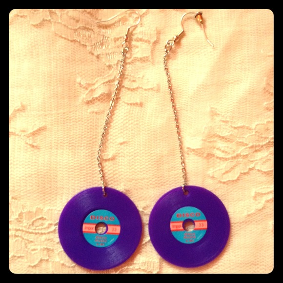 Retro Record Earrings