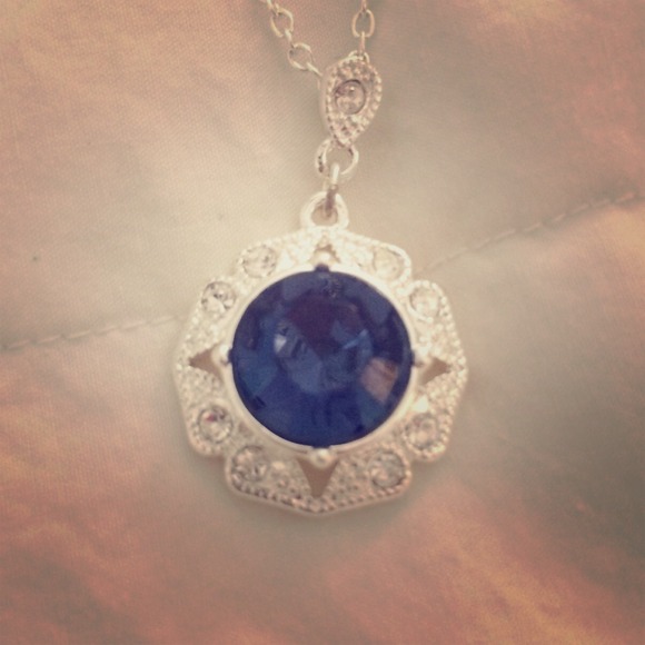 Sapphire Pendant Necklace and Earrings Set