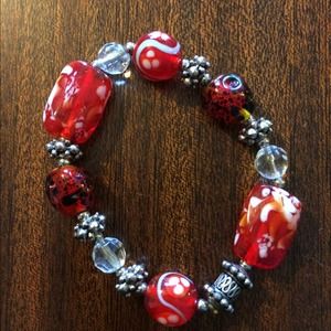 Glass beaded bracelet