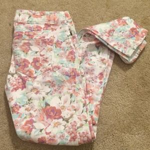 Love Fire floral printed jeans