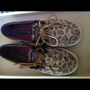Girls Size 2 Sperry sequin top siders