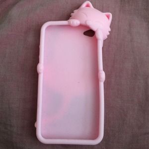 Light Pink Cat iPhone 4/4s Case.