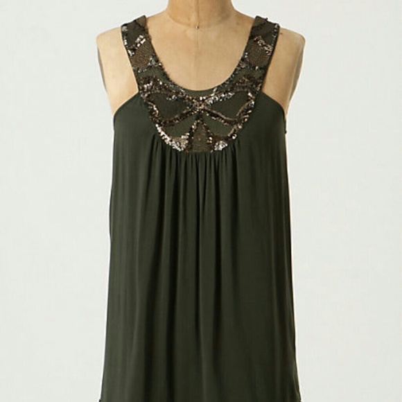 Anthropologie Golden Yoke Top xs