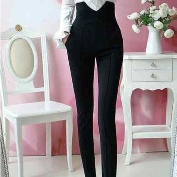 High waist button sailor dress pants