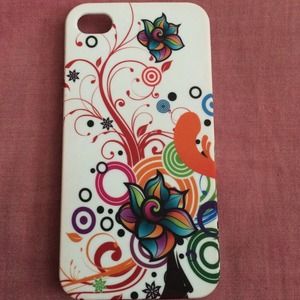 White with flower details iPhone 4/4s Case.