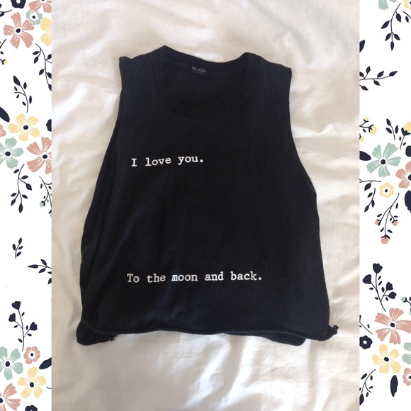 brandy melville ily to the moon and back tank top