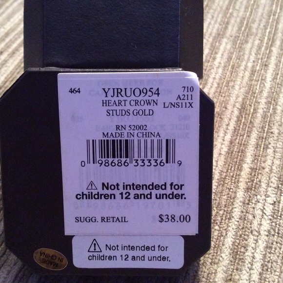 Juicy Couture Gold Stud Earrings with Box - Picture 2 of 2