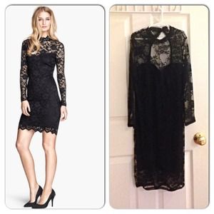 Black lace elegant backless dress