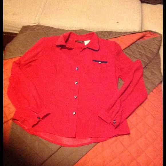 Red and blue shirt jacket