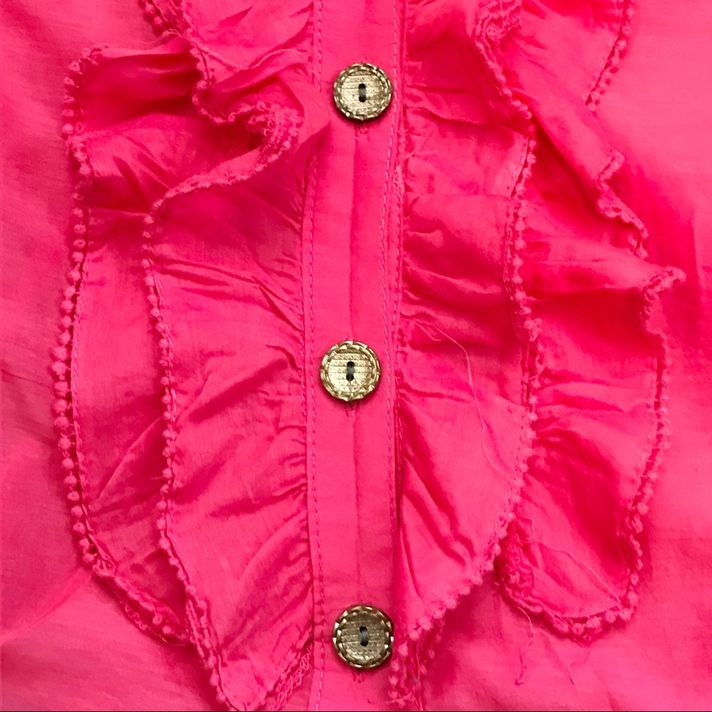 👚Lightweight Ruffle Front Button Down Blouse - Picture 5 of 8