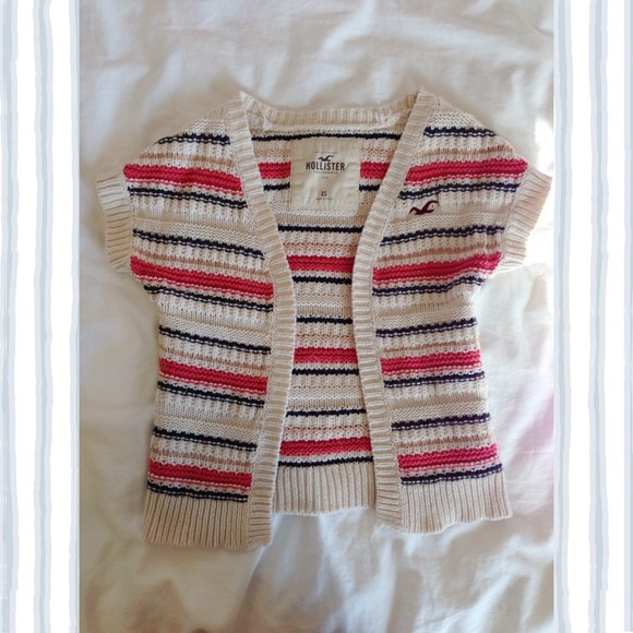 hollister striped cardigan