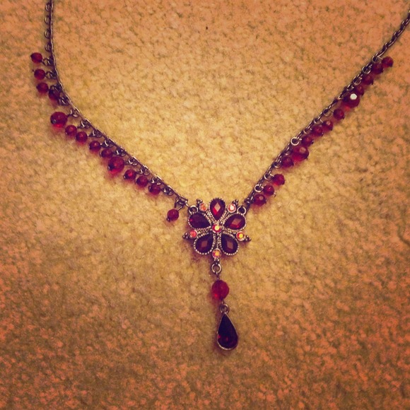 Ruby colored necklace
