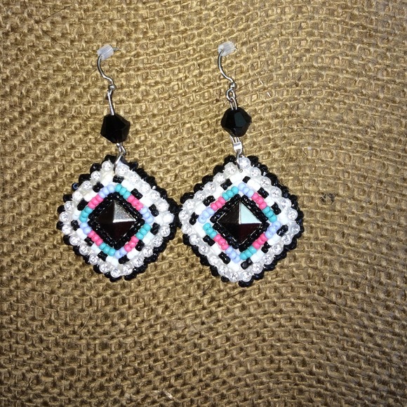 Sold. Beaded blingy earrings