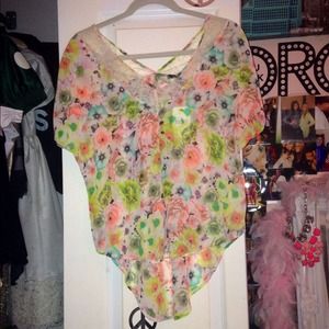 Floral sheer shirt