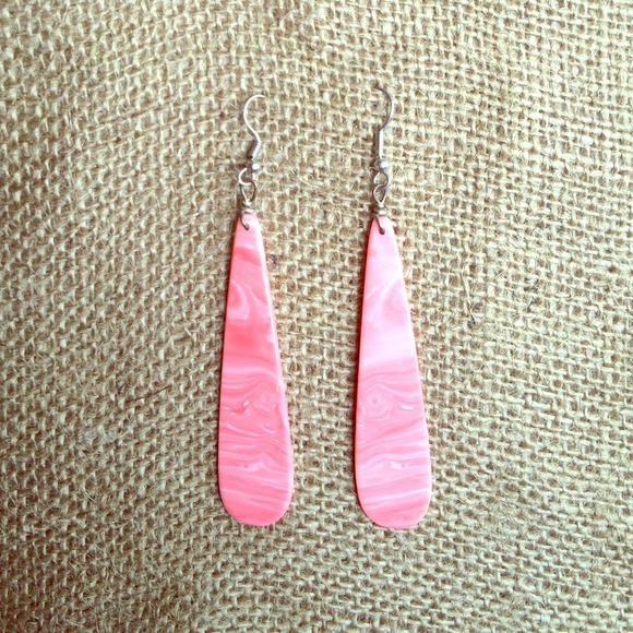 Pink Slab stone earrings