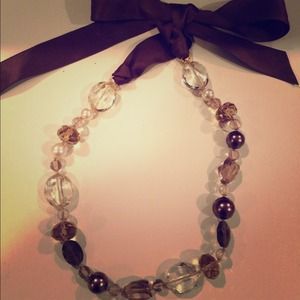 Stella & Dot brown crystal necklace