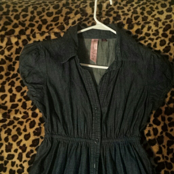 Denim dress.