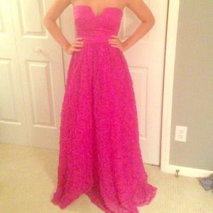 Hot pink prom dress