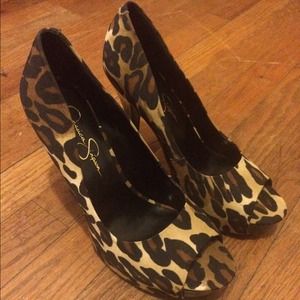 Jessica Simpson AMANDAX Leopard Print Stilettos