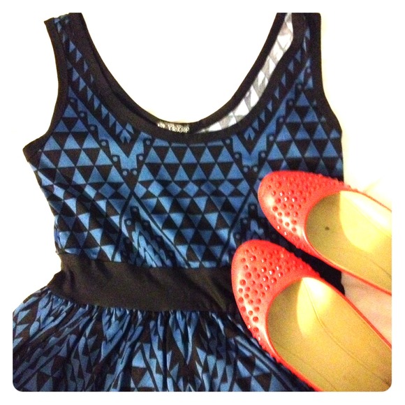 Blue and Black Dress
