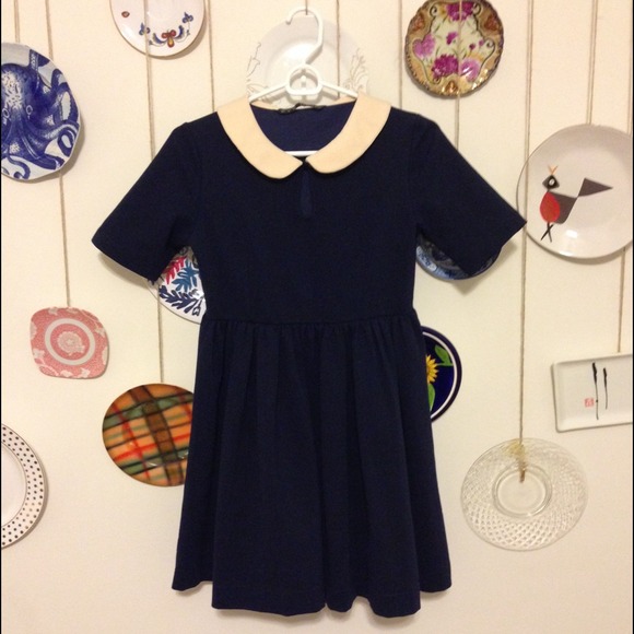 Navy Blue Peter Pan Collar Dress
