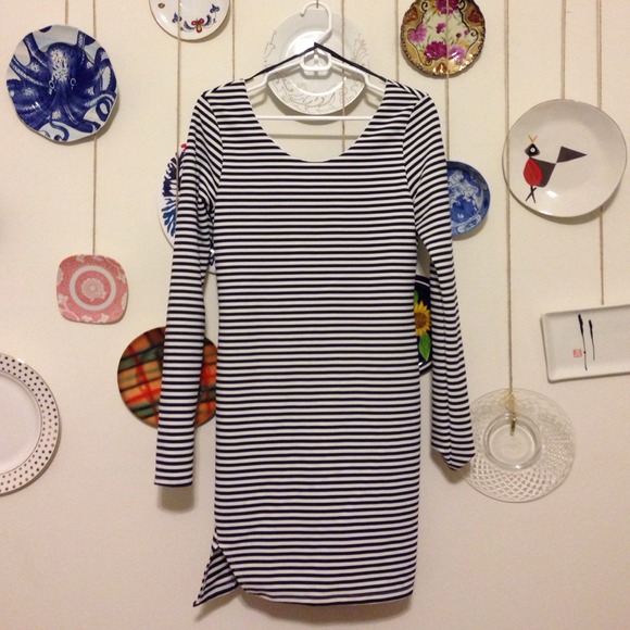 Striped Knee-length Dress