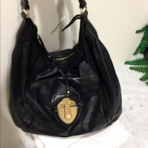 Guns and Roses Black leather bag