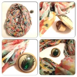 Flower scarf | Peacock ring