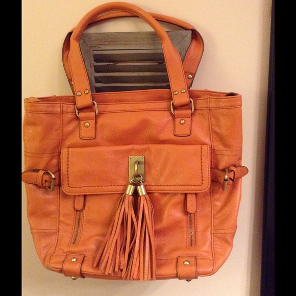 Melie Bianco Handbags - Pumpkin Melie Bianco leather tassel purse