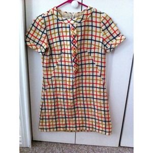 Vintage Mod Striped Mini Shift Dress