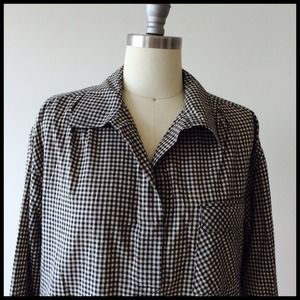 Rag & Bone beige & black plaid shirt dress