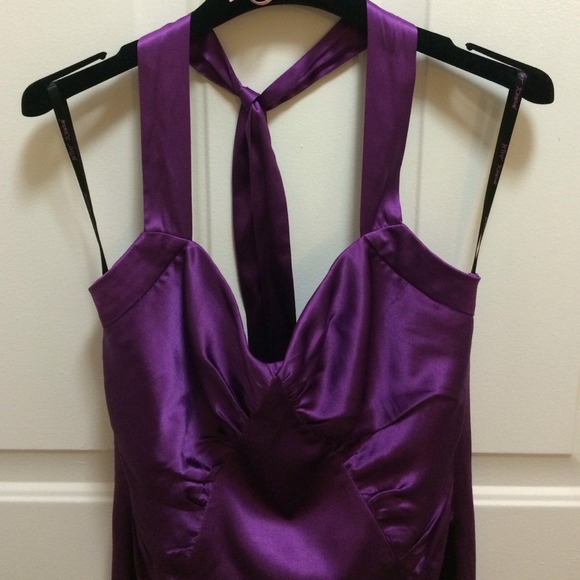 Betsey Johnson Charmeuse Halter Cocktail Dress - Picture 2 of 4