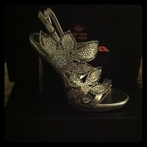 Silver dressy sandals