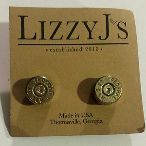 Silver shotgun shell earring studs