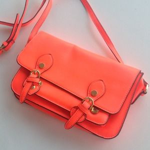 SOLD!! Steven cross body small neon orange purse