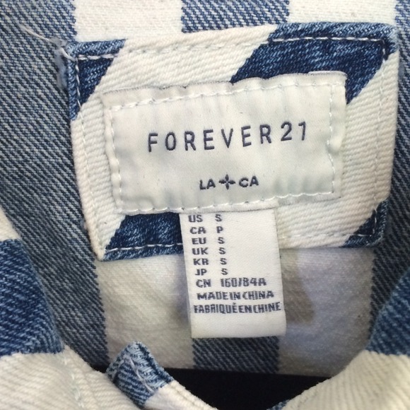 🔹SOLD🔹 Forever 21 Striped Jean Jacket - Picture 4 of 4