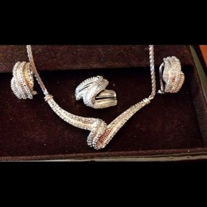 Sterling 3pc diamond set