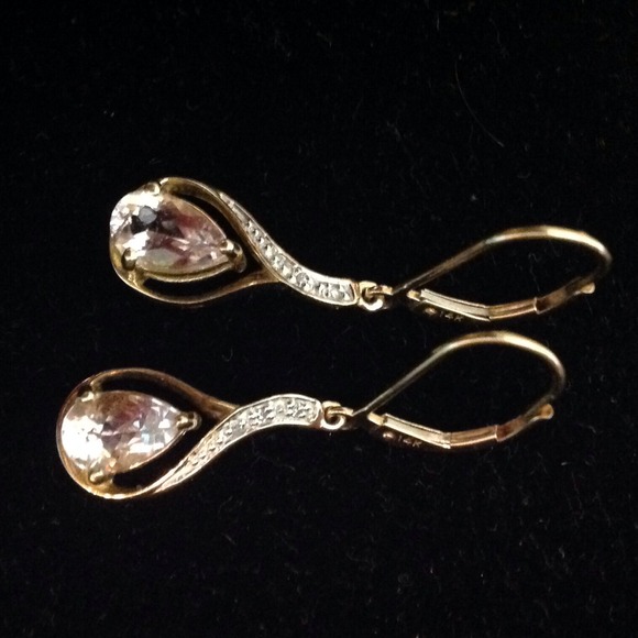 PRICE DROP Morganite, 14k, Diamond earrings