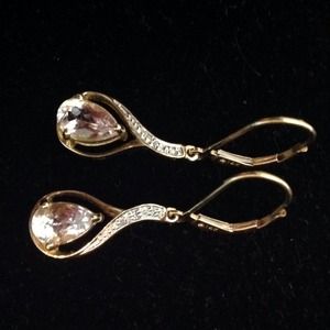 PRICE DROP Morganite, 14k, Diamond earrings