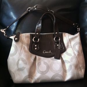 Sale today only!! ASHLEY DOTTED OP ART SATCHEL.