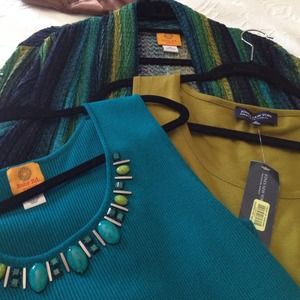 Bundled for R Lewis Ruby Rd green stripe jacket