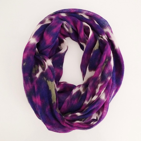 J.Crew purple floral print scarf
