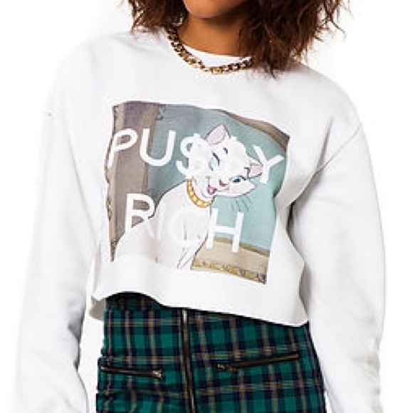 Pu$$y Rich Cropped Sweatshirt