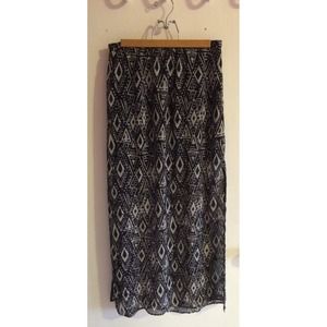 Tribal Print Maxi Skirt
